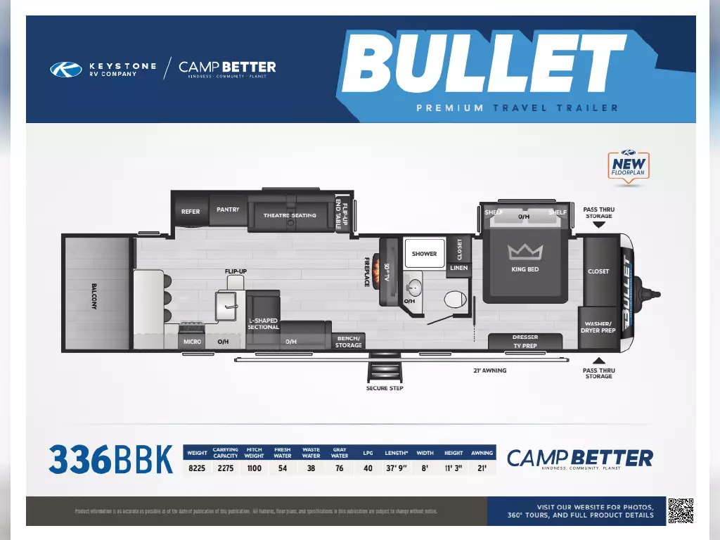 New 2025 Keystone BULLET 336 BBK