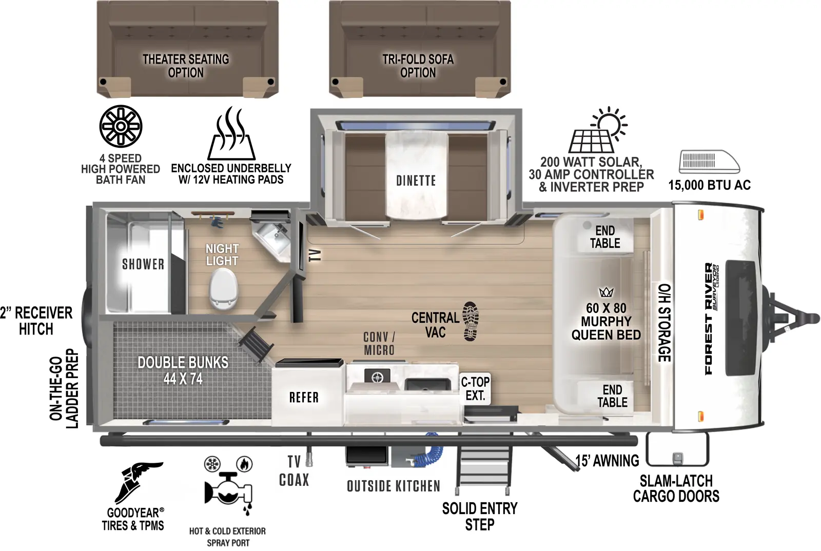 New 2025 Forest River SURVEYOR 19 MDBLE