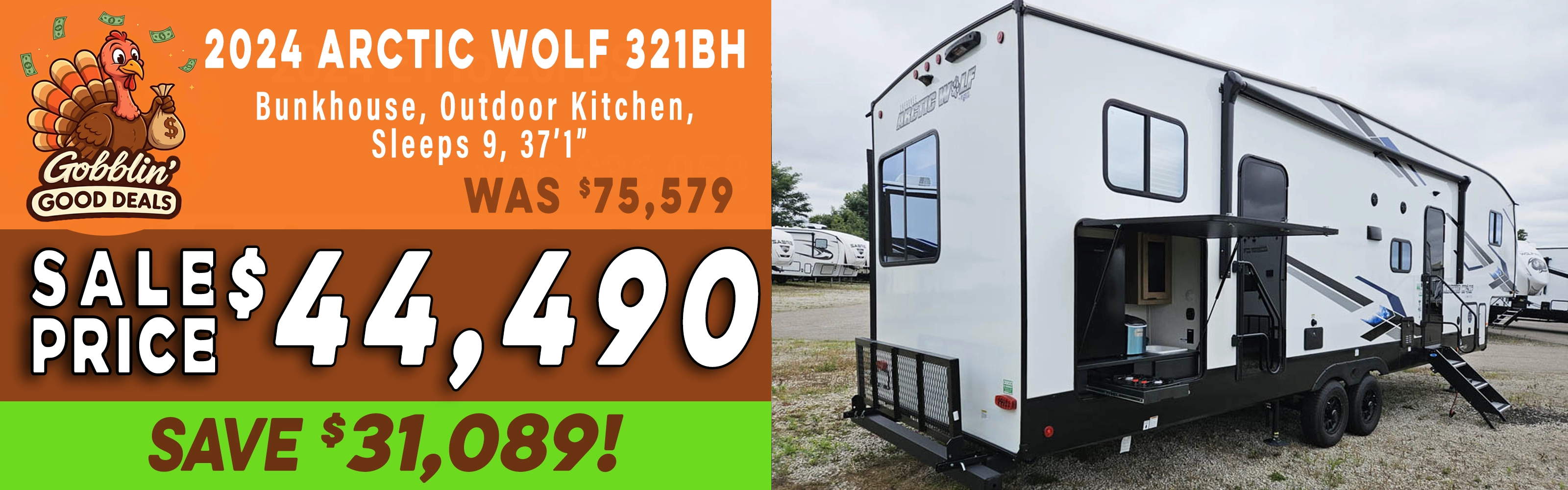 Cherokee Arctic Wolf 321BH Bunkhouse 5th Wheel