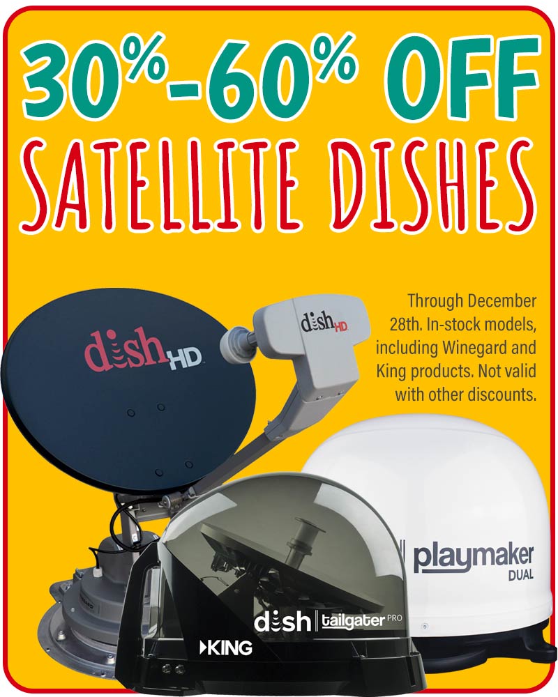 30%-60% off Winegard and King RV Satellite Dishes