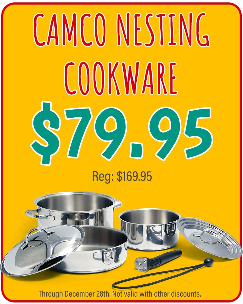 Nesting cookware by Camco regularly $169.95, sale: $79.95