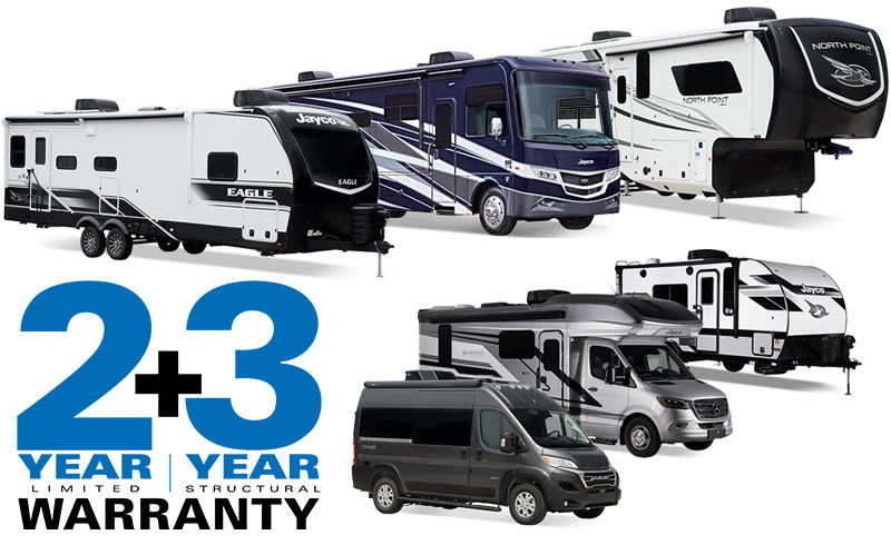 Image of a Jayco motorhomes, travel trailers and fifth wheels, and warranty logo.