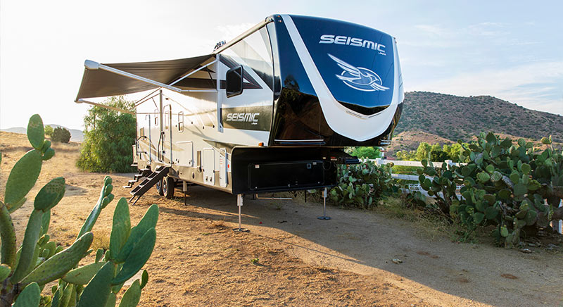 Photo of a Jayco Seismic toy hauler.