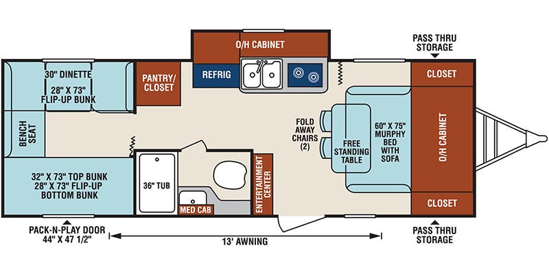 floorplan image of 2018 VENTURE RV SONIC 234 VBH