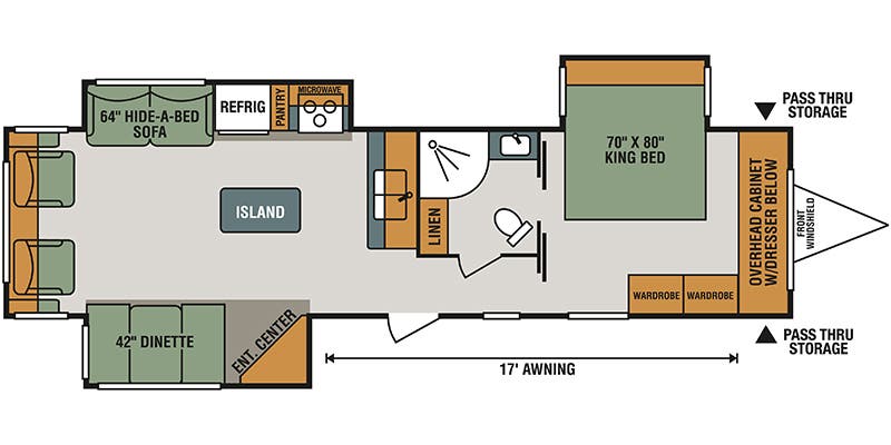 floorplan image of 2018 KZ RV SPREE 333 RLF