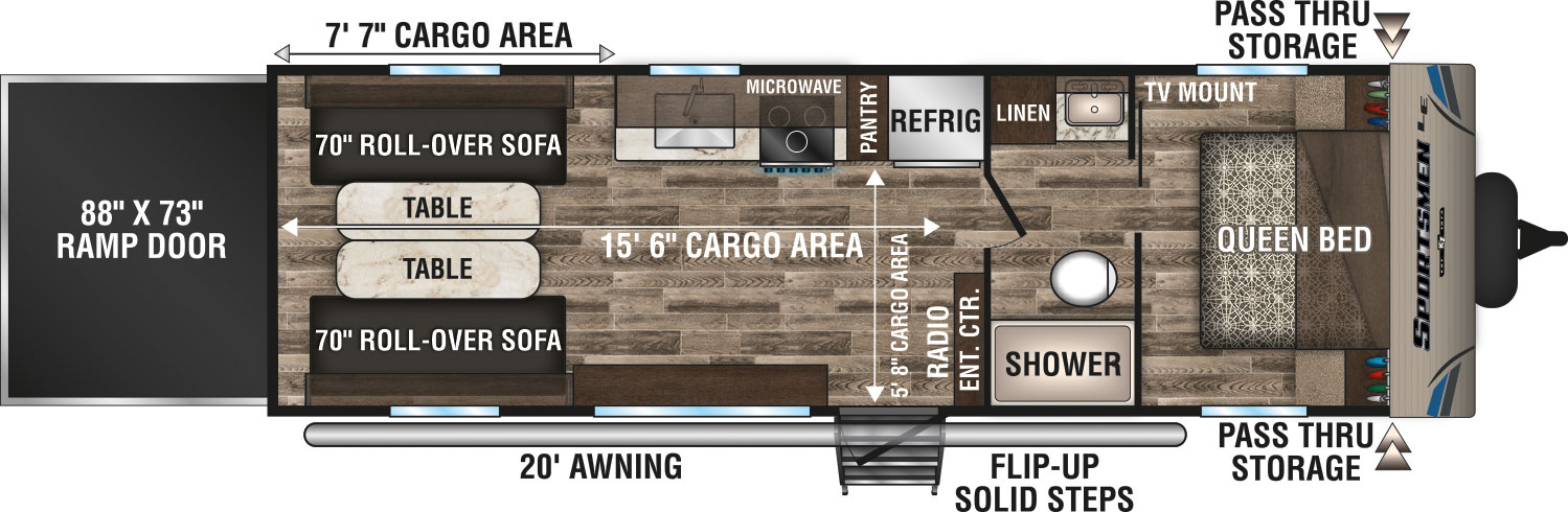 floorplan image of 2019 KZ RV SPORTSMEN LE 270 TH