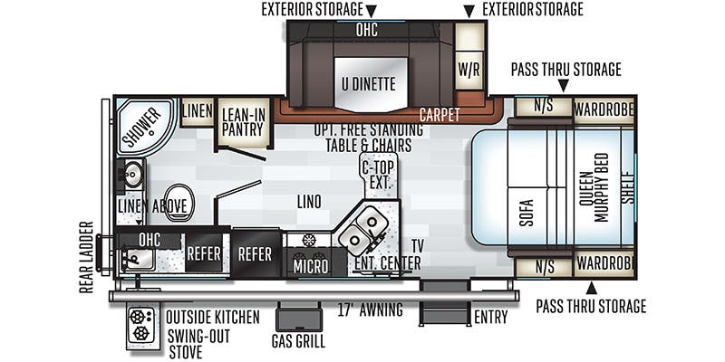 floorplan image of 2019 ROCKWOOD MINI LIGHT 2507