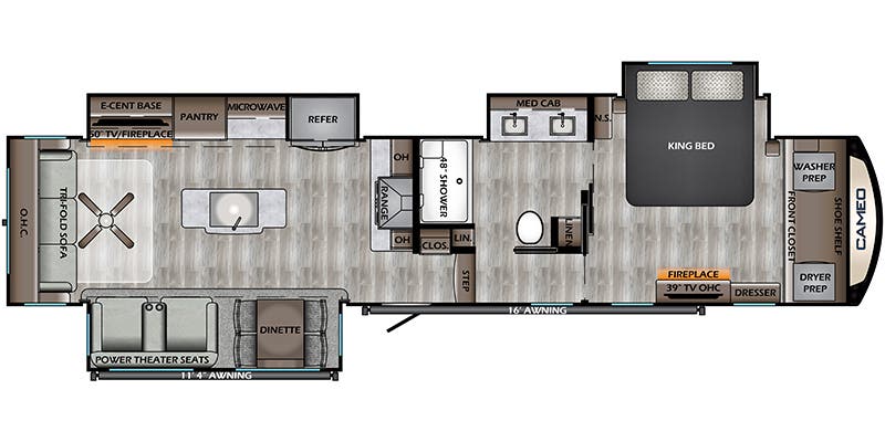 floorplan image of 2022 CROSSROADS RV CAMEO 3891 MK