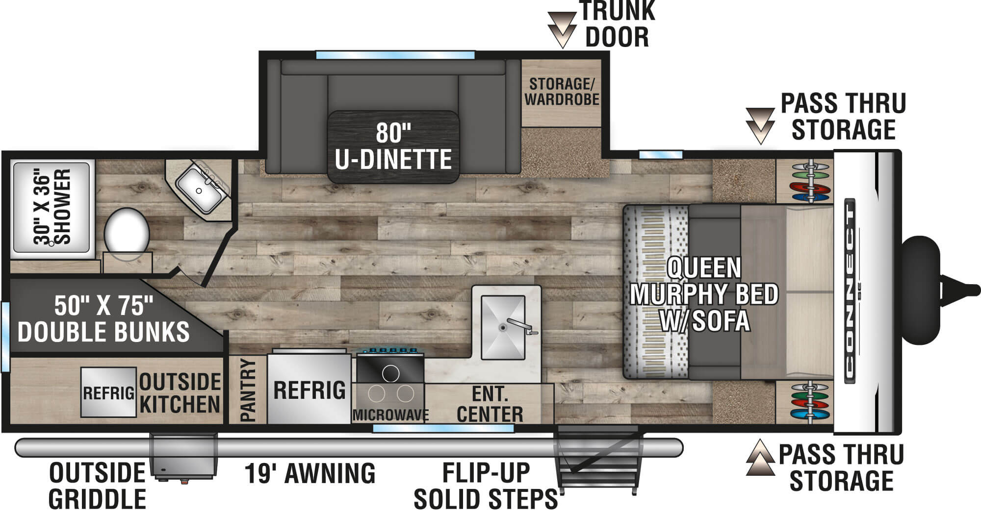 floorplan image of 2021 KZ RV CONNECT SE 231 BHKSE