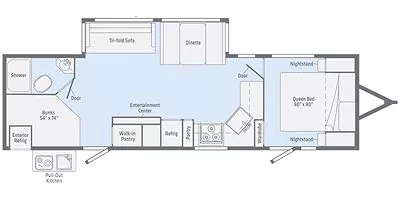 floorplan image of 2021 WINNEBAGO VOYAGE 3033 BH