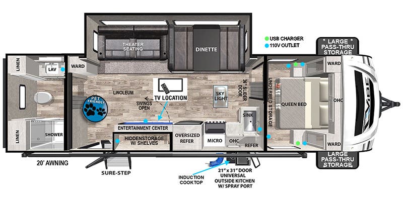 floorplan image of 2023 FOREST RIVER VIBE 26 RB