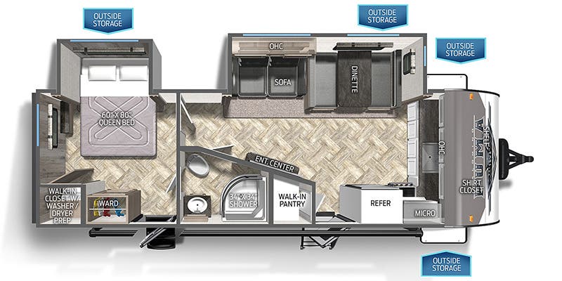 floorplan image of 2025 FOREST RIVER PUMA 27 RBDS