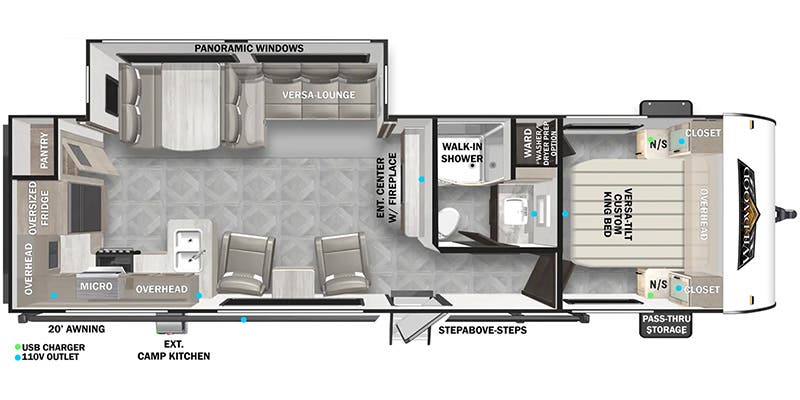 floorplan image of 2024 FOREST RIVER WILDWOOD PLANTINUM 27 RK