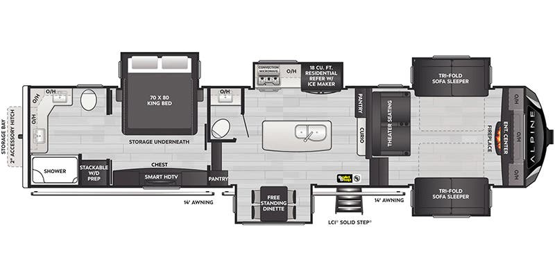 floorplan image of 2025 KEYSTONE RV ALPINE 3700 FL