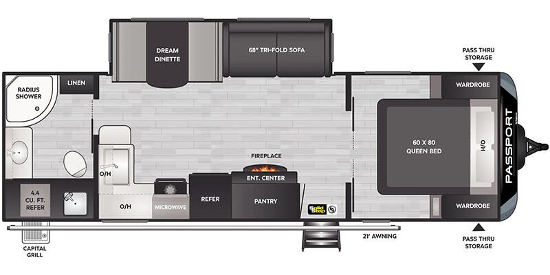 floorplan image of 2025 KEYSTONE RV PASSPORT 2605 RB