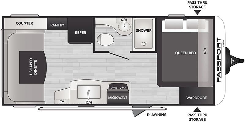 floorplan image of 2025 KEYSTONE RV PASSPORT CLASSIC 190 RD