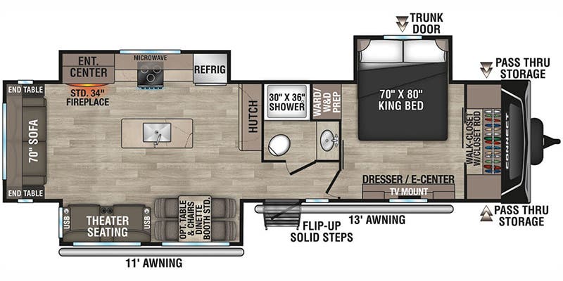 floorplan image of 2025 KZ RV CONNECT 313 MK