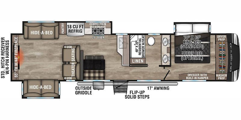 floorplan image of 2025 KZ RV DURANGO 326 RLT