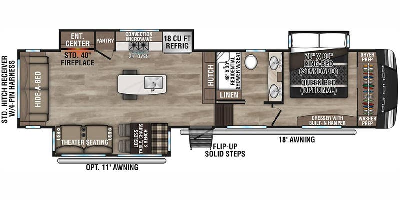 floorplan image of 2025 KZ RV DURANGO 333 RLT