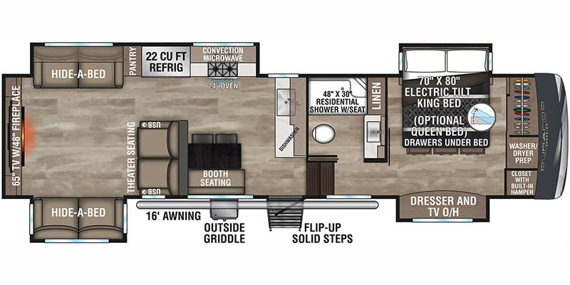 floorplan image of 2025 KZ RV DURANGO GOLD 360 REQ