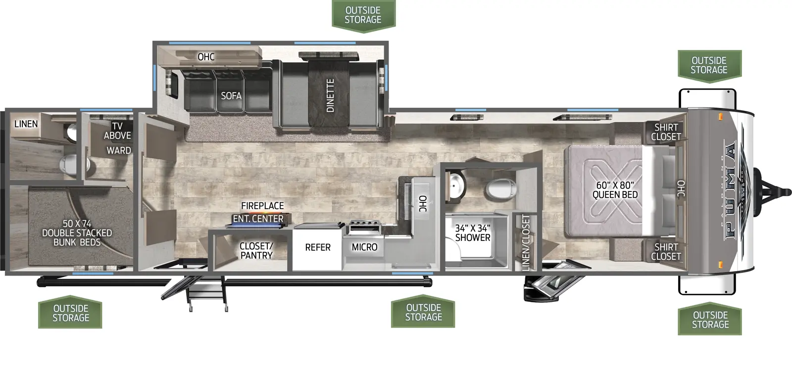 floorplan image of 2024 PALOMINO PUMA 29 BHQB