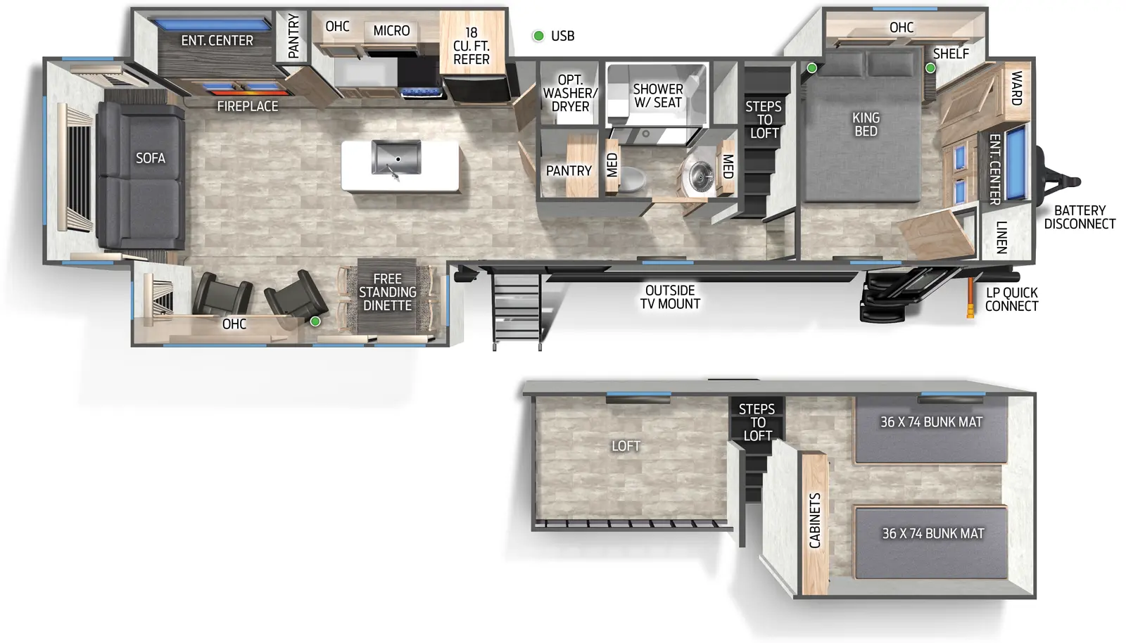 floorplan image of 2023 FOREST RIVER TIMBER WOLF LIMITED 39 DL