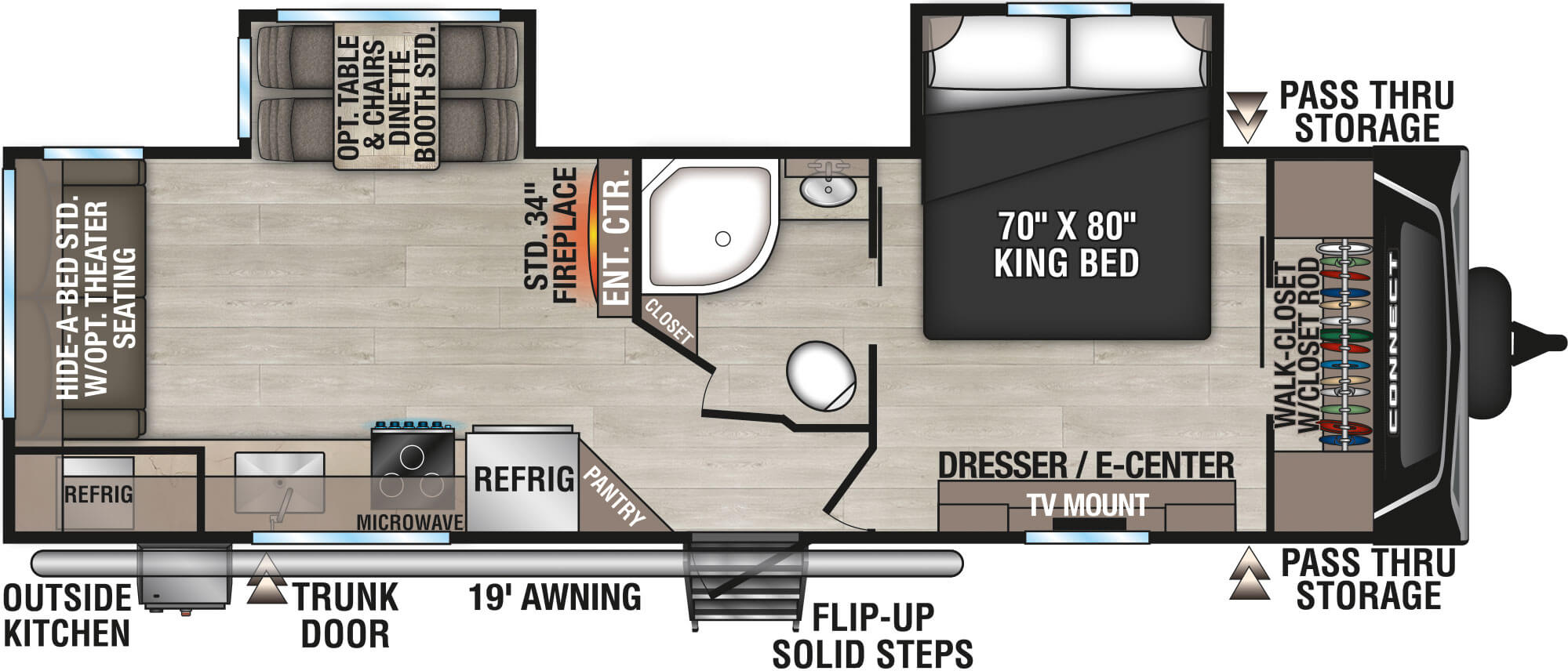 floorplan image of 2025 KZ RV CONNECT 262 RLK