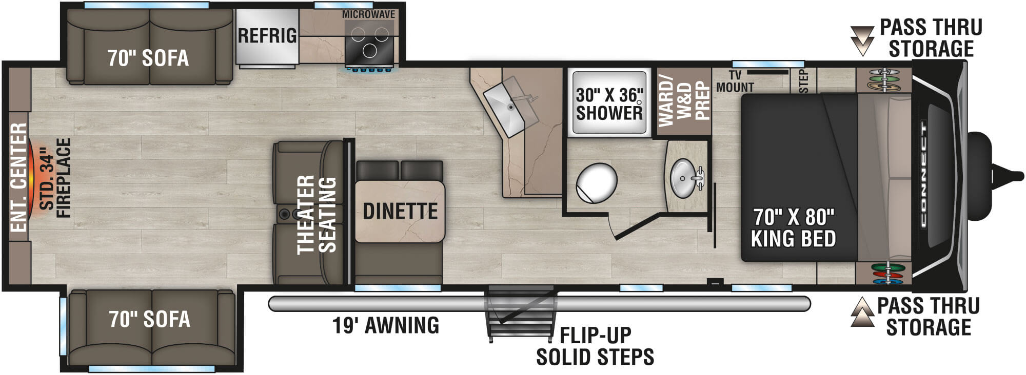 floorplan image of 2025 KZ RV CONNECT 312 RE