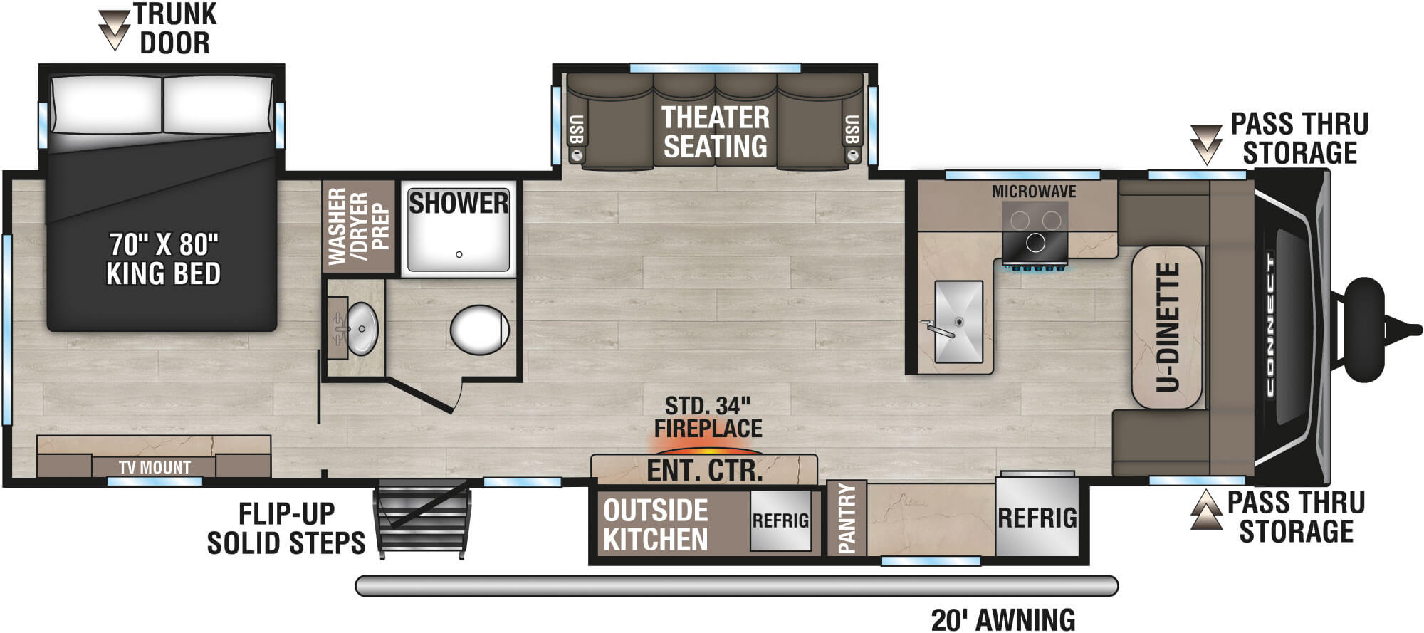 floorplan image of 2025 KZ RV CONNECT 323 MKK