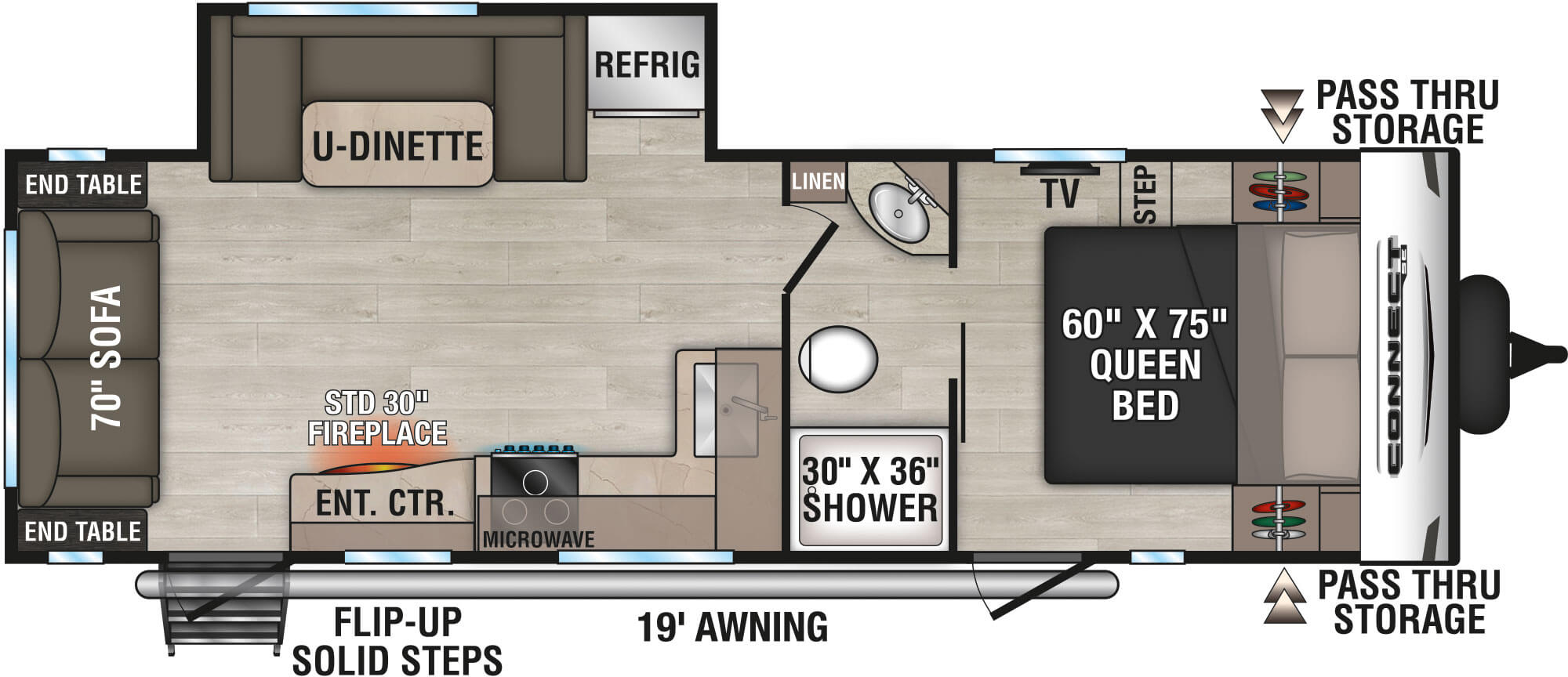 floorplan image of 2025 KZ RV CONNECT SE 251 RLSE