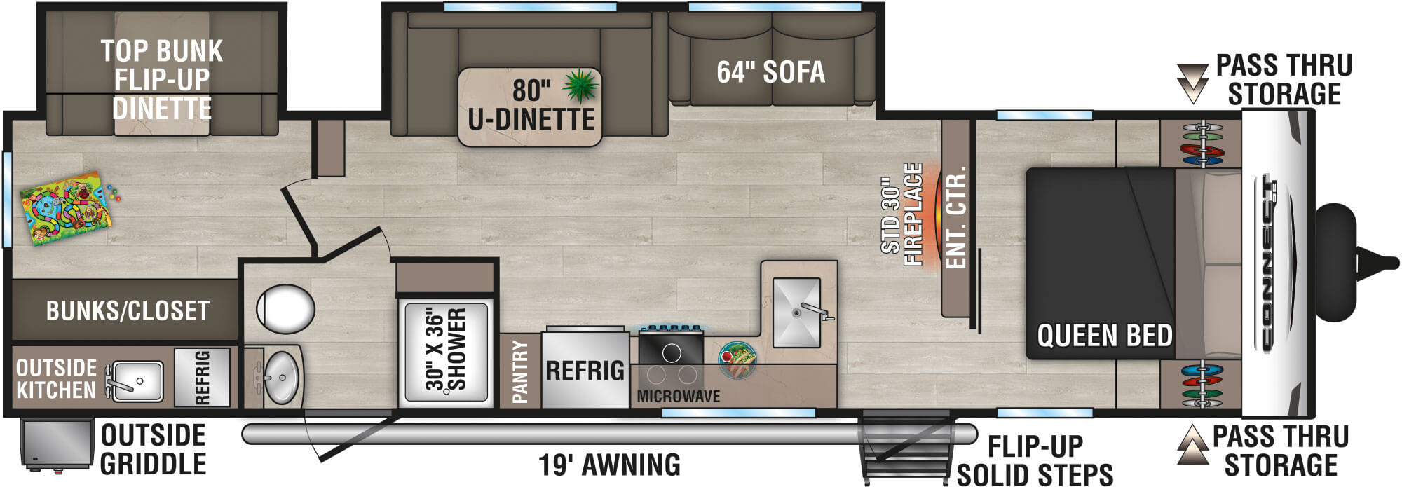 floorplan image of 2025 KZ RV CONNECT SE 312 BHKSE