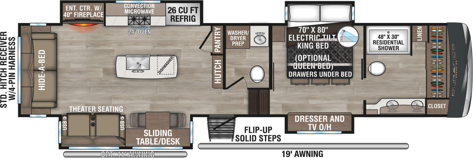 floorplan image of 2025 KZ RV DURANGO GOLD 366 FBQ