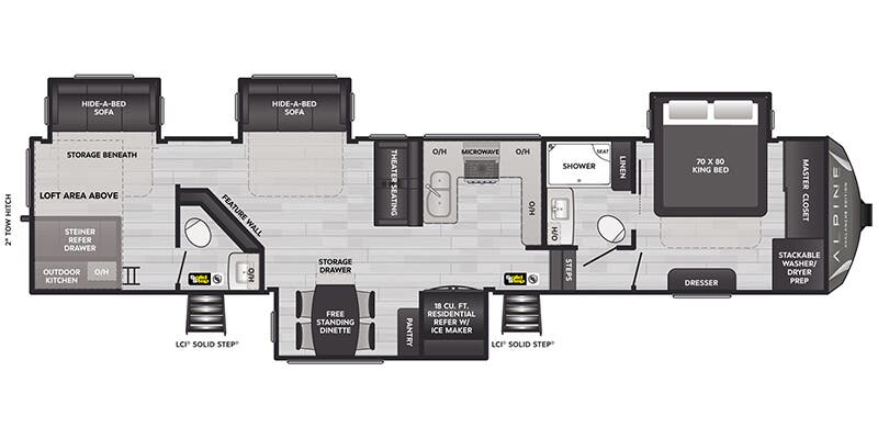 floorplan image of 2025 KEYSTONE RV ALPINE AVALANCHE EDITION 380 LT