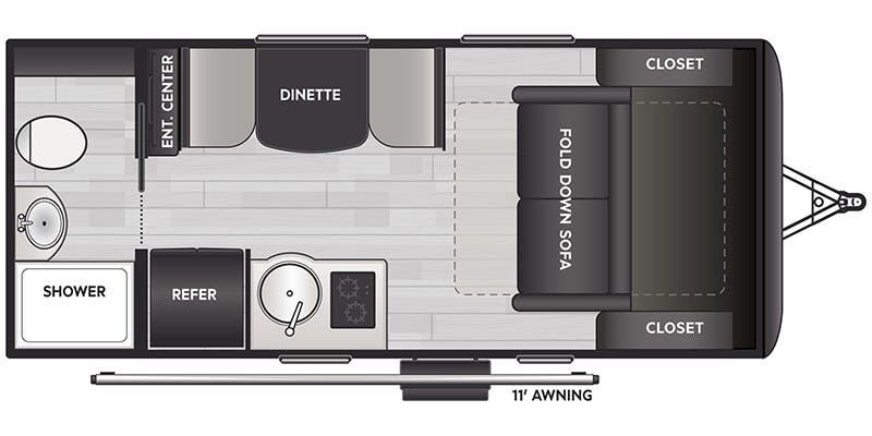 floorplan image of 2025 KEYSTONE RV REIGN 15 RB