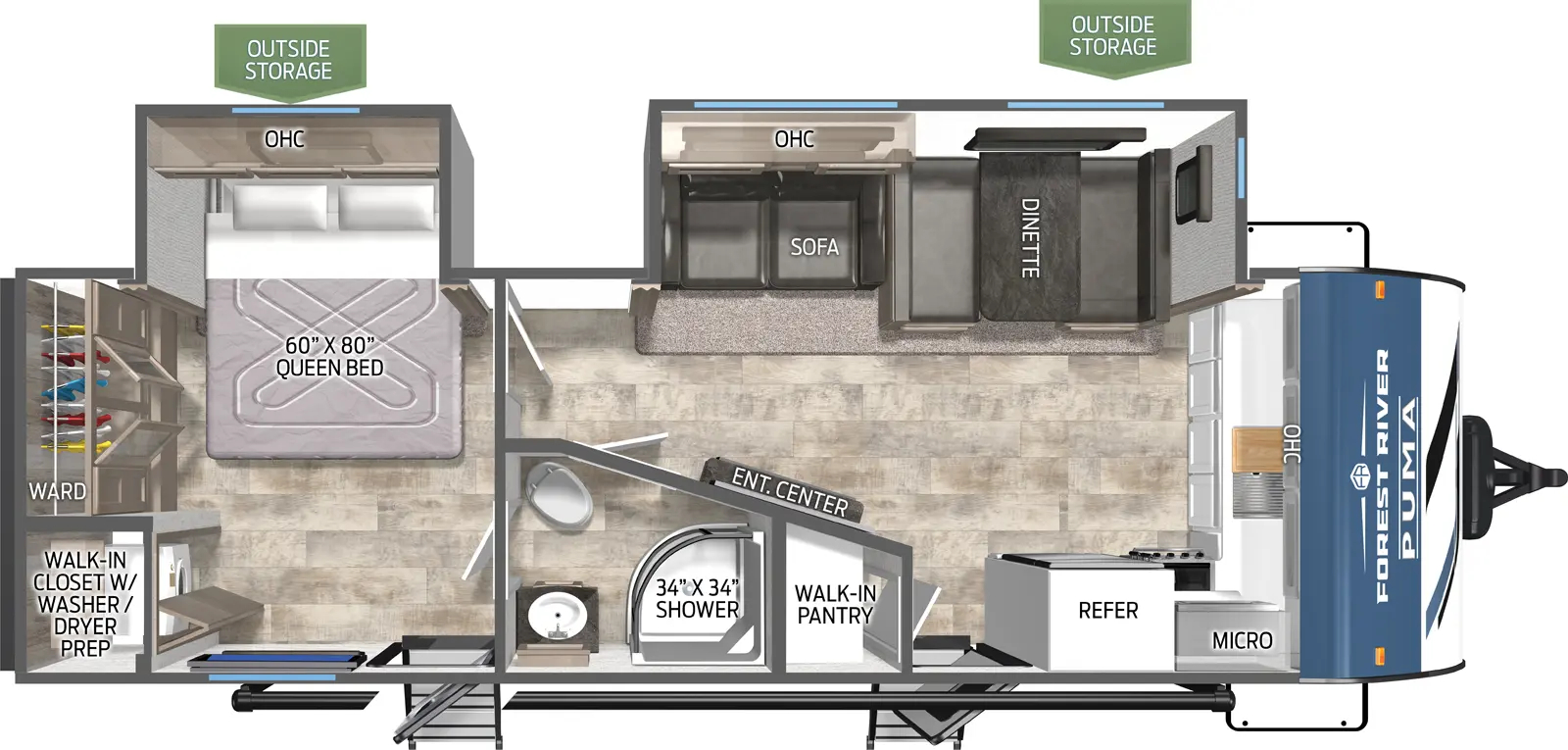 floorplan image of 2025 FOREST RIVER PUMA 26 FKDS