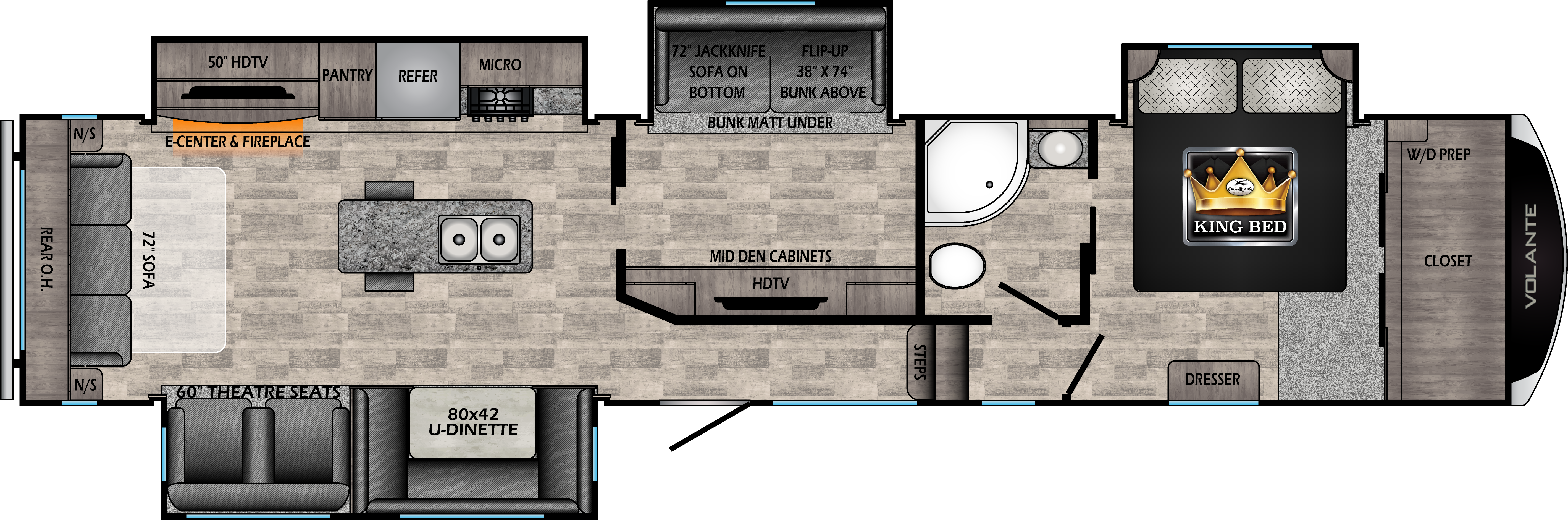 floorplan image of 2023 CROSSROADS RV VOLANTE 375 MD