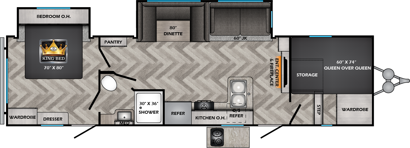 floorplan image of 2024 CROSSROADS RV ZINGER ZR 320 FB