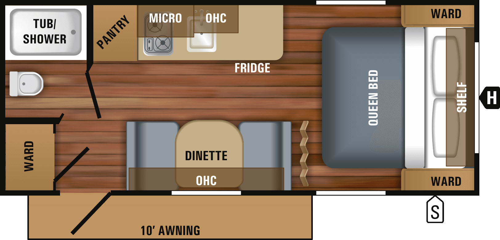 floorplan image of 2018 JAYCO JAY FLIGHT 195RB SLX