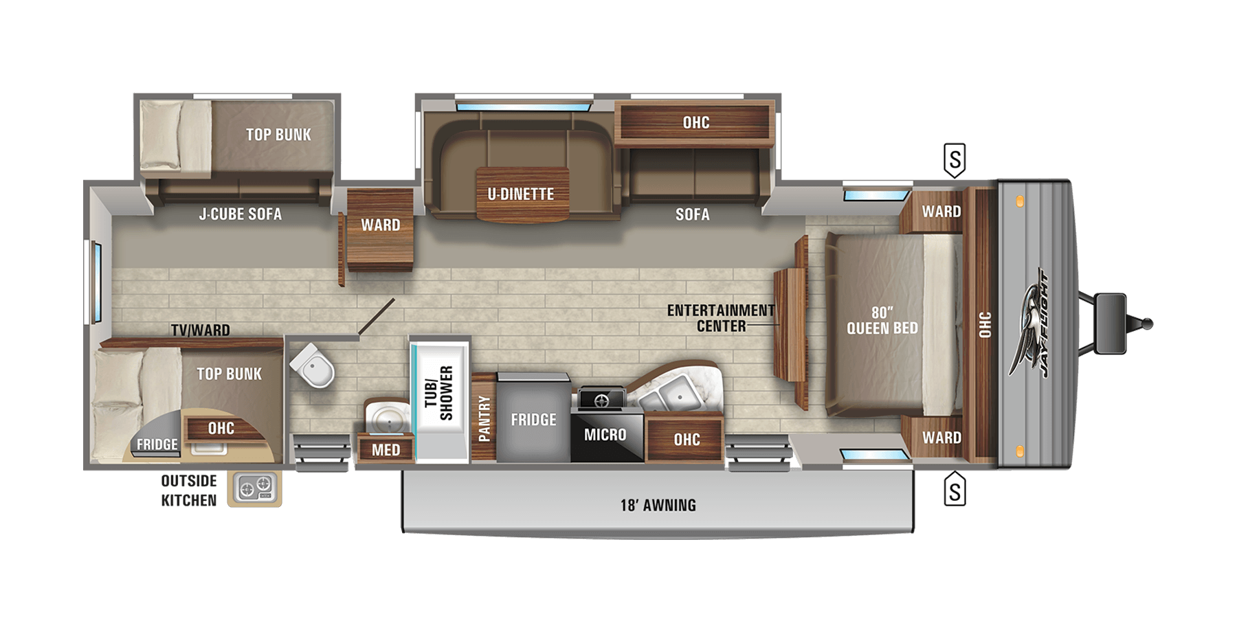 floorplan image of 2021 JAYCO JAY FLIGHT 32BHDS