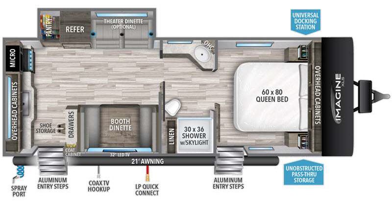 floorplan image of 2022 GRAND DESIGN IMAGINE XLS 23LDE