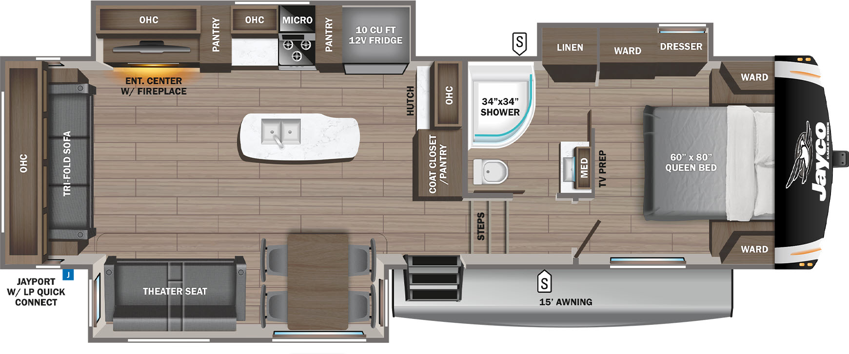 floorplan image of 2023 JAYCO EAGLE 30.5CKTS HT