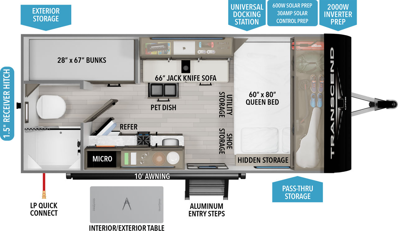 floorplan image of 2025 GRAND DESIGN TRANSCEND ONE 151BH