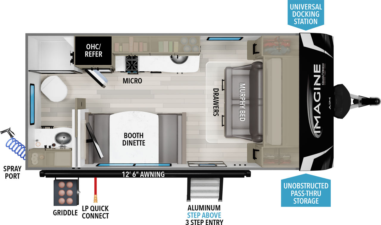 floorplan image of 2025 GRAND DESIGN IMAGINE AIM 15RB