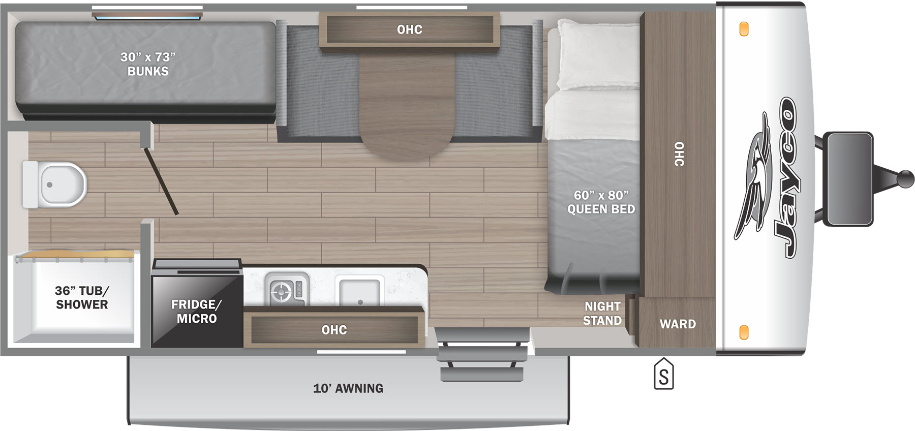 floorplan image of 2025 JAYCO JAY FEATHER AIR 17BHSL