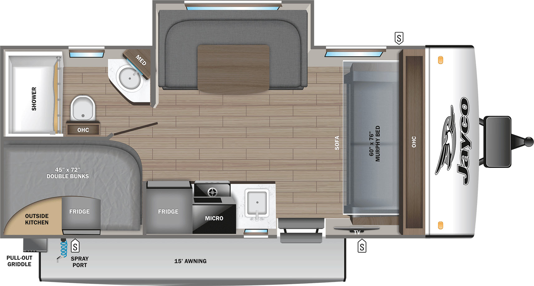 floorplan image of 2025 JAYCO JAY FEATHER MICRO 199MBS