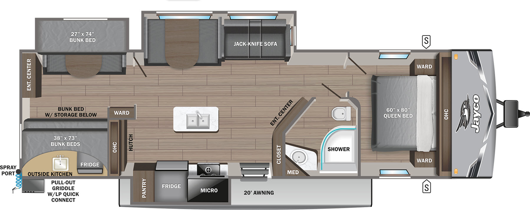 floorplan image of 2025 JAYCO JAY FLIGHT 331BTS