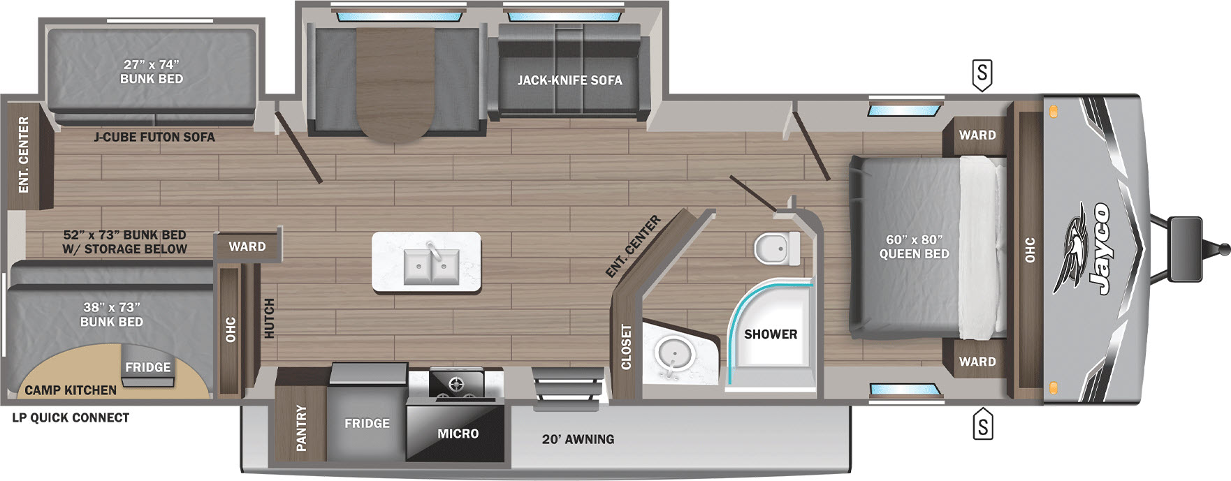 floorplan image of 2025 JAYCO JAY FLIGHT SLX 333BTS