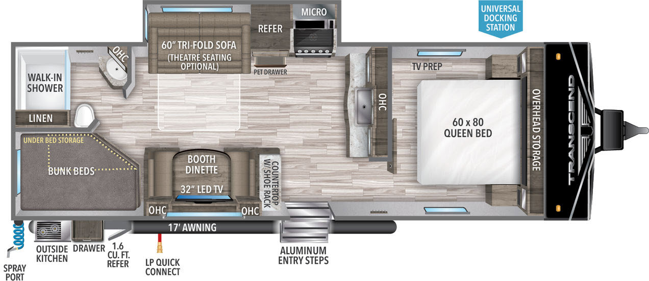 floorplan image of 2023 GRAND DESIGN TRANSCEND XPLOR 261BH