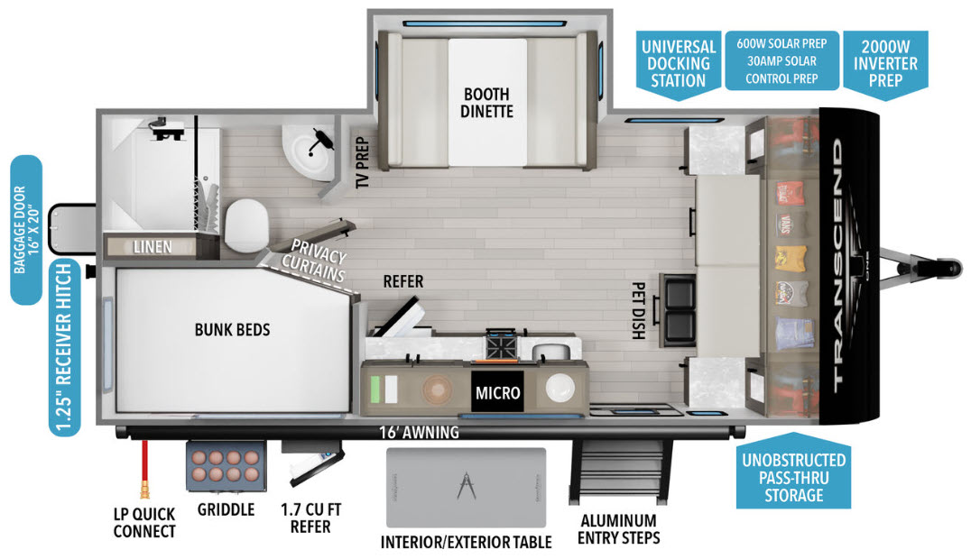 floorplan image of 2025 GRAND DESIGN TRANSCEND ONE 161BH