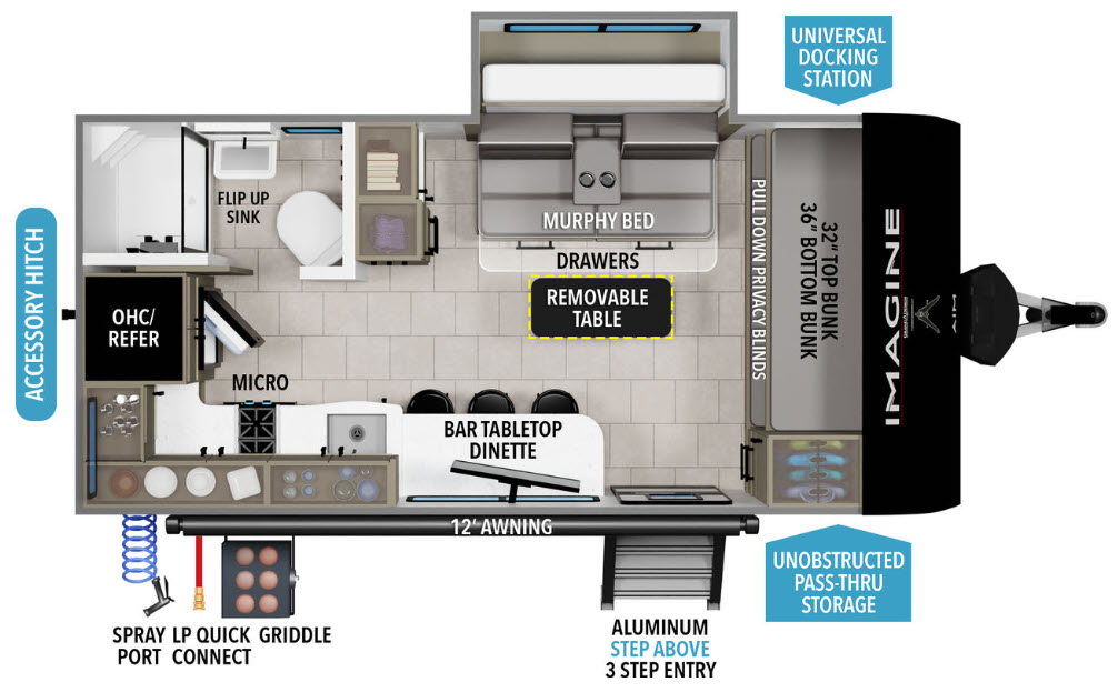 floorplan image of 2025 GRAND DESIGN IMAGINE AIM 16BL